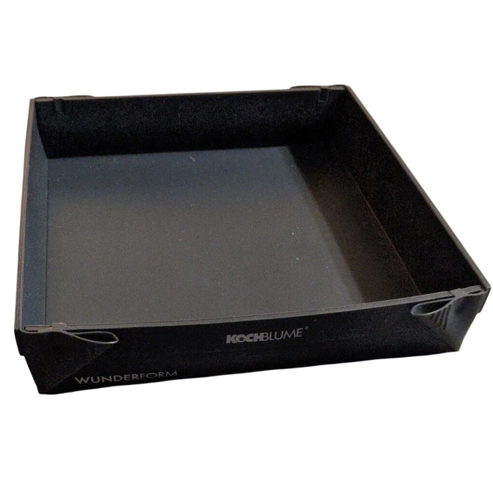 10x10 Wunderform Foldable Silicone Baking Pan Square Black Nonstick Charcoal